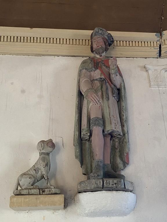 Statue : Saint Roch, chapelle Saint-Julien, le Bois du Gué (Saint-Servant-sur-Oust)