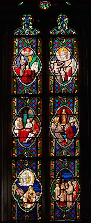 Verrières des bas-côtés, consacrées aux grands pèlerinages bretons, basilique Notre-Dame-d'Espérance (Saint-Brieuc)