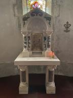 Ensemble du maître-autel : autel, tabernacle, exposition, gradin d'autel, église paroissiale Saint-Pierre, Saint-Paul (Loyat)