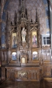 Ensemble de l'autel de la Vierge : autel, tabernacle, retable, gradin d'autel, 2 degrés d'autel, basilique Notre-Dame-de-La-Guerche (La Guerche-de-Bretagne)