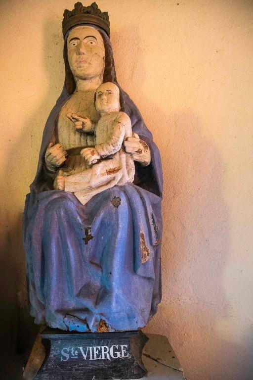 Statue : Vierge à l'Enfant, chapelle Saint-Nicodème, Saint-Joseph, Roc Brien (Ploërmel)