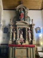 Autel (2), retable (2) (autel secondaire, autel tombeau, retable architecturé à niche), église paroissiale Sainte-Croix (La Croix-Helléan)