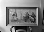 Tableau (tableau de chevalet) : les tricoteuses de Montmuran, Hôtel de ville (Fougères)