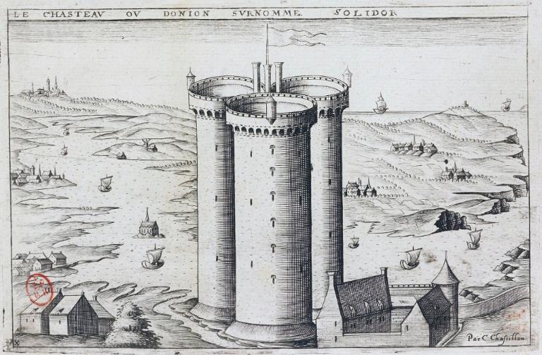La Tour Solidor par Claude Chastillon, gravure, 1610