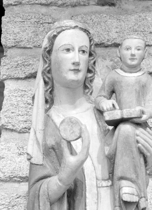 Statue : Vierge à l'Enfant, dite Notre-Dame de la Providence, oratoire Saint-Cornély-Saint-Nicodème, Henlé (Taupont)