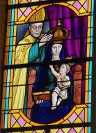 Verrières (6) (verrières à personnages) (baies 9 à 14), prieuré de bénédictins, église paroissiale Notre-Dame-du-Roc (Montautour)