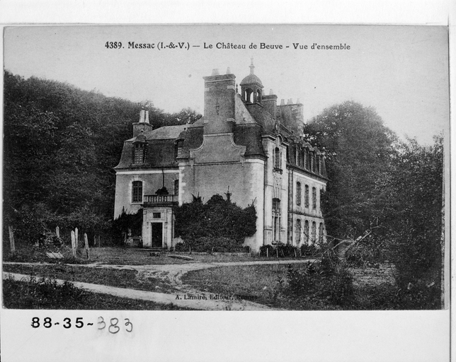 Château de Boeuvres (Messac fusionnée en Guipry-Messac en 2016) - ancienne enquête thématique régionale Inventaire des châteaux du 19e siècle en Bretagne