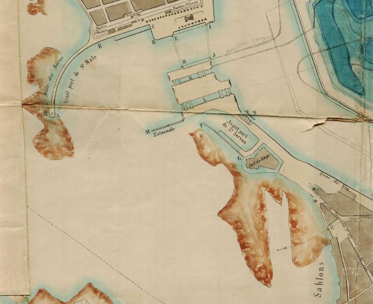 Détail du plan des travaux approuvés par décision ministérielle du 7 septembre 1870 : état actuel