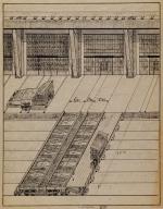 Chariot tracteur-pousseur du chariot transbordeur pour sous-marin, entre les bunkers K1 et K2 (Lorient)