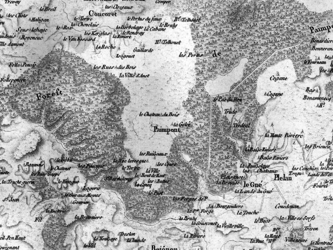 Abbaye de chanoines réguliers de Saint Augustin, actuellement église paroissiale Notre Dame, presbytère et mairie (Paimpont)