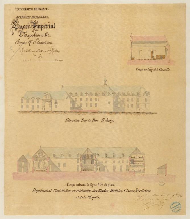 Couvent d'Ursulines, actuellement lycée Joseph Loth, 2, 4 rue Jean-Marie Lamennais ; 15 rue Saint-Jory (Pontivy)