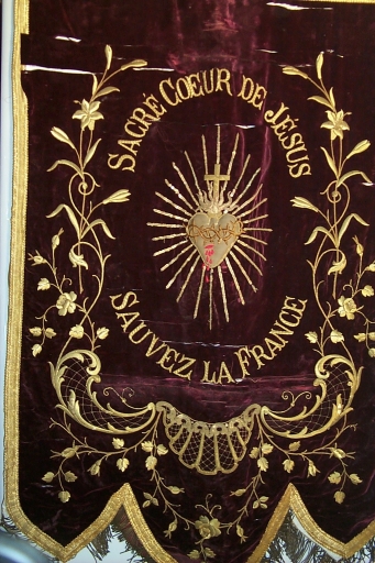 Bannière de procession paroissiale : saint Melaine, Sacré-Coeur du Christ (La Chapelle-de-Brain, anciennement Brain-sur-Vilaine)