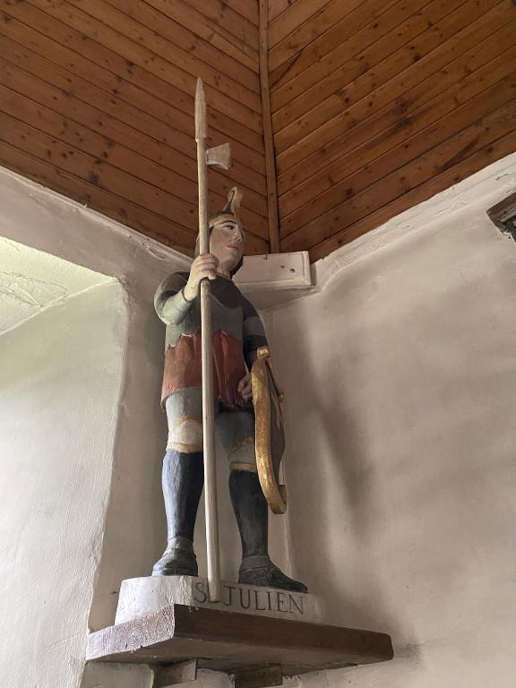 Statue : Saint Julien, chapelle Saint-Mélec (Lanouée fusionnée en Forges de Lanouée en 2019)