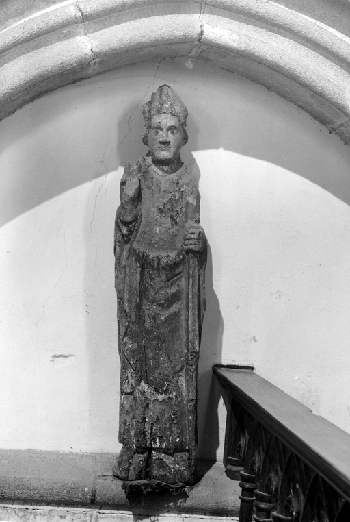 Statue (d'applique, petite nature) : saint Brendan, église paroissiale Notre-Dame (Plévin)