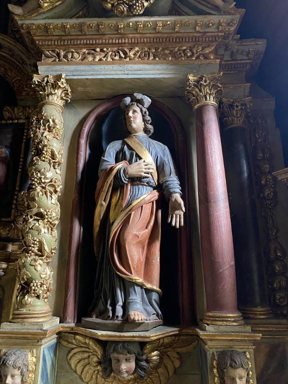Statue : Saint Étienne, chapelle Saint-Mélec (Lanouée fusionnée en Forges de Lanouée en 2019)