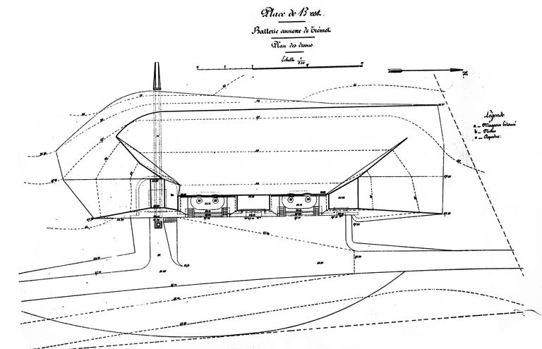 Plan de la batterie annexe de Tremet (quatre canons de 95 mm)